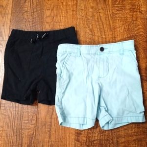 Lot of 2 Shorts Toddler Boy Sz 18-24 Months Mint and Black EUC